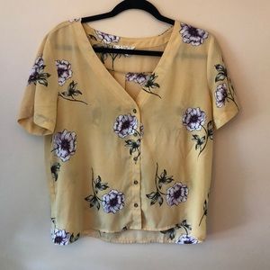 Yellow Floral T-Blouse